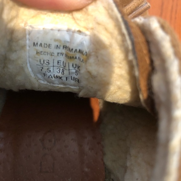 Trendy Ankle lace tan suede fur chunky heel 7.5 - Picture 5 of 6